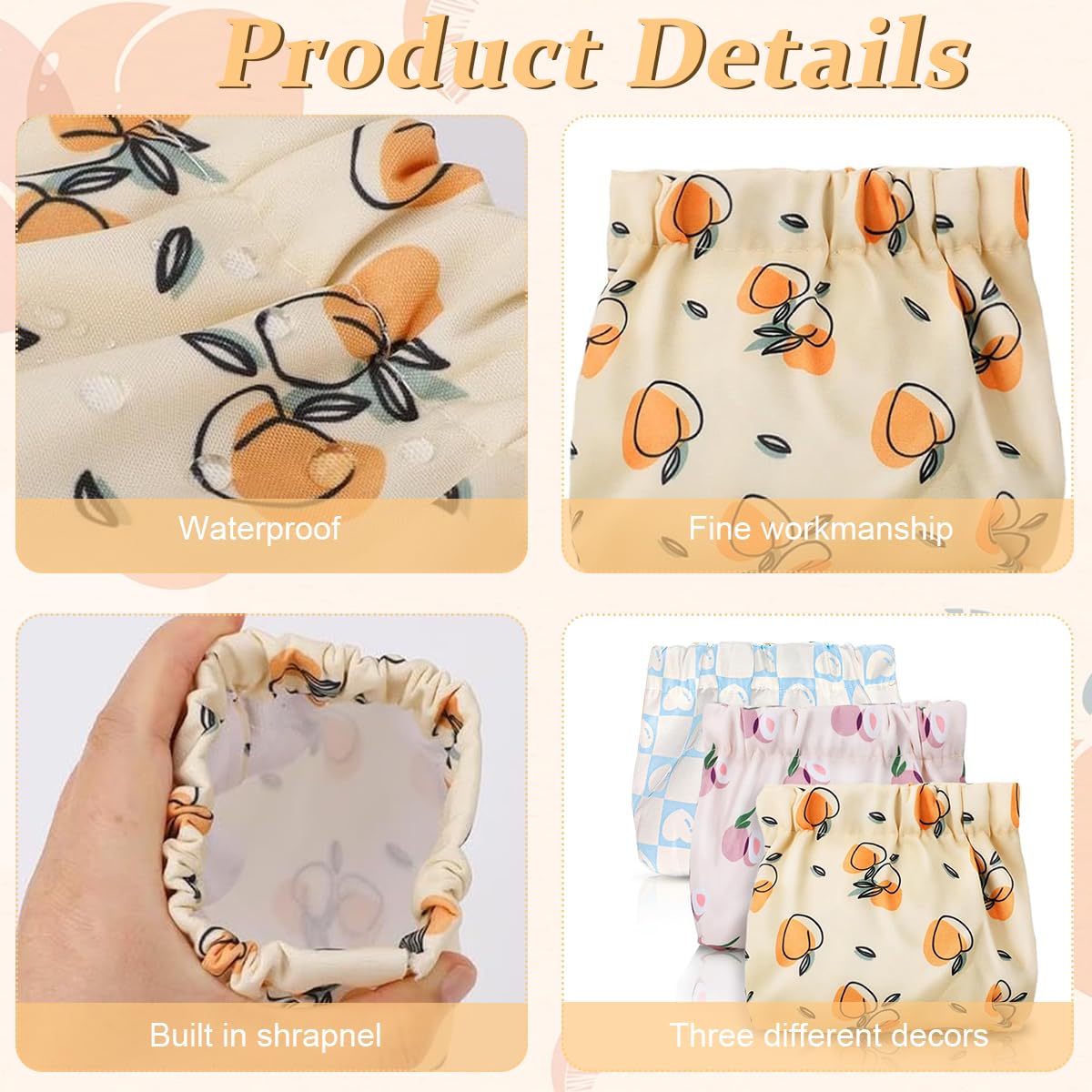 MAYCREATE 3pcs Small Pouches for Women, Travel Mini Makeup Pouch Set, Stylish Prints Lipstick Coin Pouch for Girls, Squeeze Open Jewelry Storage Bag Hair Accessories Organizer