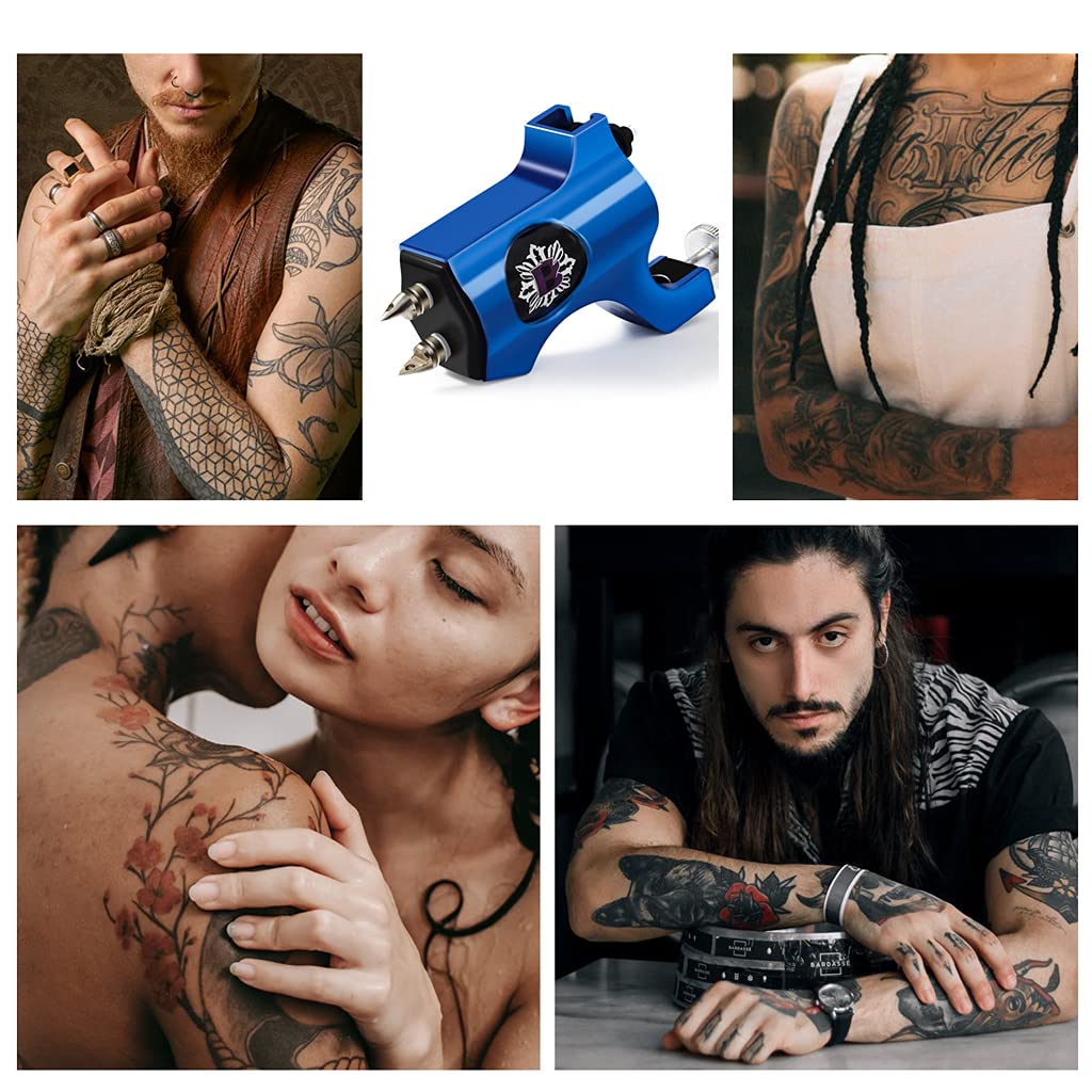 MAYCREATE Rotary Tattoo Machine for Tattoo Artists Liner Shader Tattoo Motor Supply (Blue)