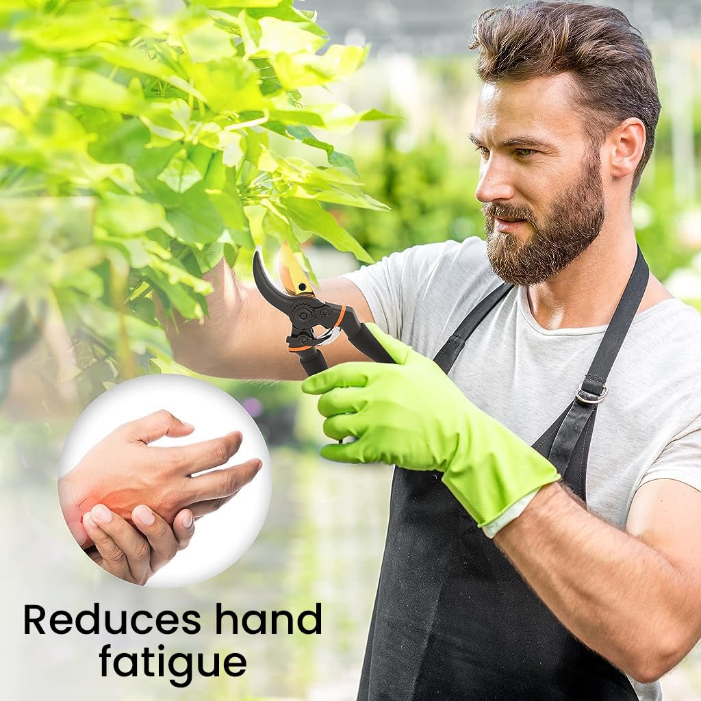 Optifit Gardening Scissor with Replace Blade &Spring, Stainless Steel SK5 Blade Garden Snip with Safety Lock Garden Shears Sharp Cutter Pruners Scissor for Lawn, Garden & Potted Plants