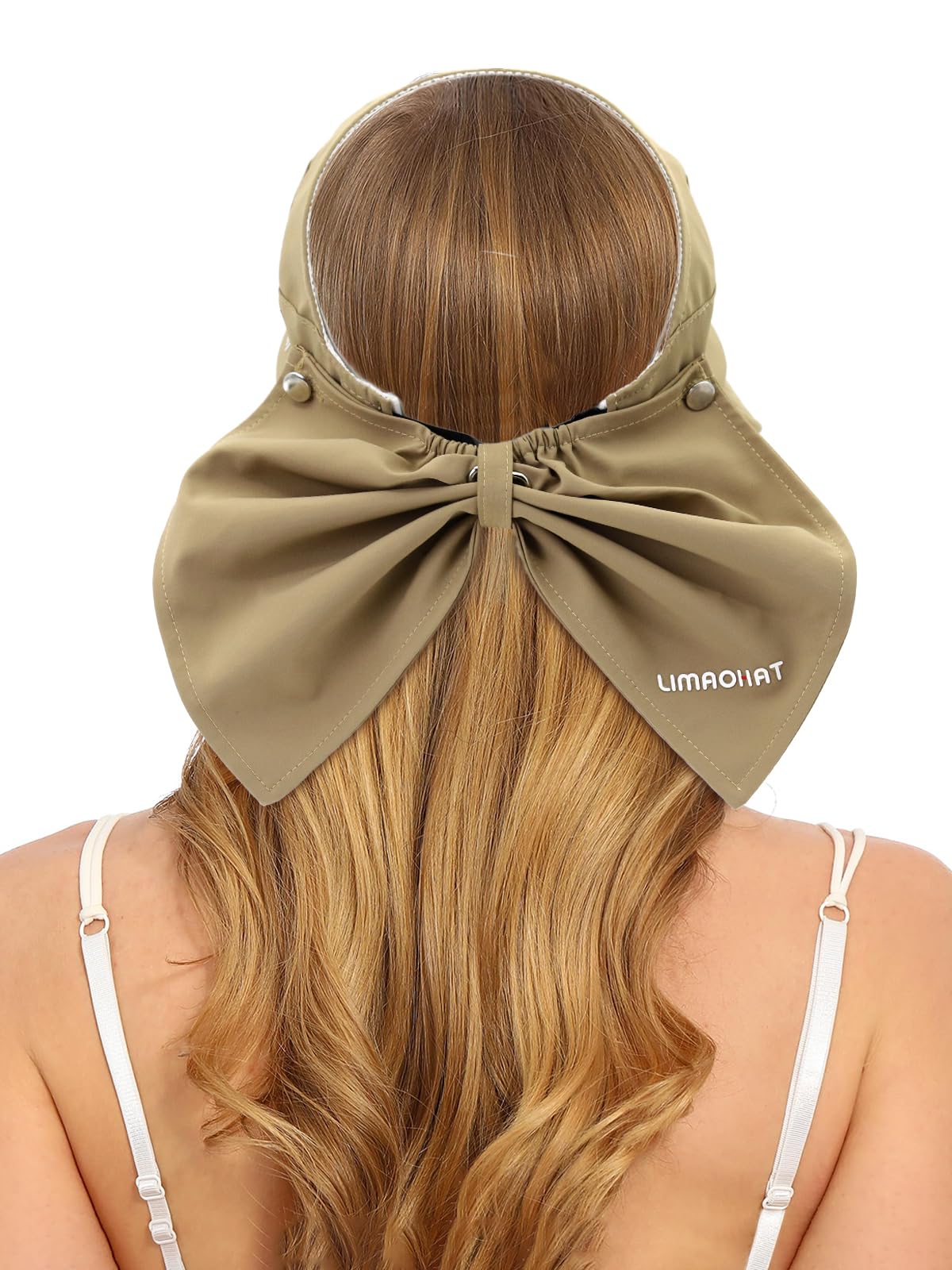 PALAY Bucket Hat for Women Stylish Sun Hats for Girls, Fashion Wide Brim Hat for Women Sun Protection Cap Summer Hats Lightweight Quick Dry Ponytail Foldable Beach Hat - Khaki