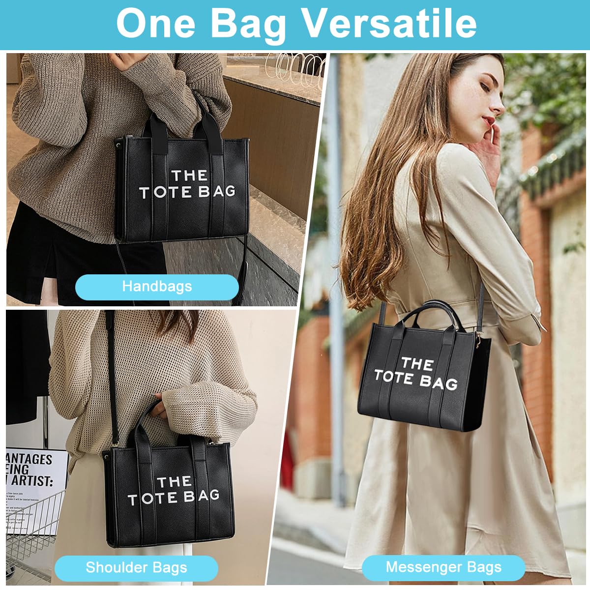 PALAY Tote Bag for Women Big Size Stylish PU Leather with Adjustable & Detachable Shoulder Belt Large Capacity Crossbody Bags Handbag Purse for Office