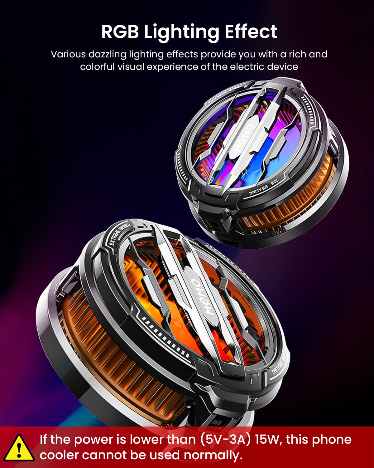 ZORBES Phone Cooler Gaming Fan, Semiconductor Fast Cooling Fan, Freezing Constant Cooling Temperature Phone Cooler for Gaming, Gaming Mobile Cooler Fan for iPhone 12+ or iPad, Phone Cooler for Live Streaming