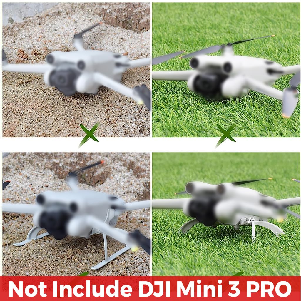 PATPAT 26Mm Landing Gear For Dji Mini 3 Pro Foldable Landing Rack For Dji Mini 3 Pro,Ultra Lightweight Landing Gear For Dji Mini 3 Pro,Not Include Dji Mini 3 Pro,Grey