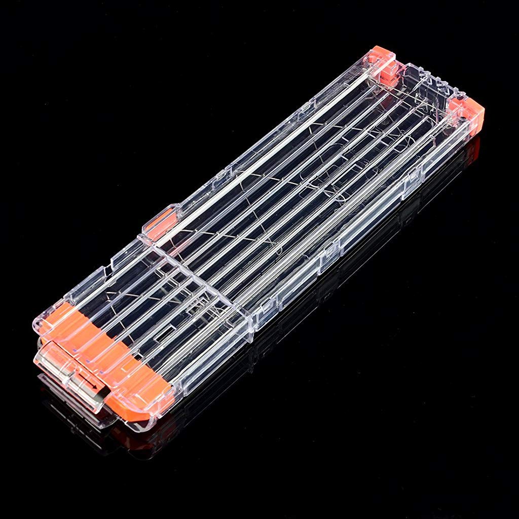 PATPAT Soft Bullet Clip Quick Reload Clip for Nerf Elite Series Pack of 18 Bullets Ammo Cartridge Dart Nerf Clip, Plastic Toy Gun for Nerf Gun Bullet, Best Gifts for Boys - Transparent