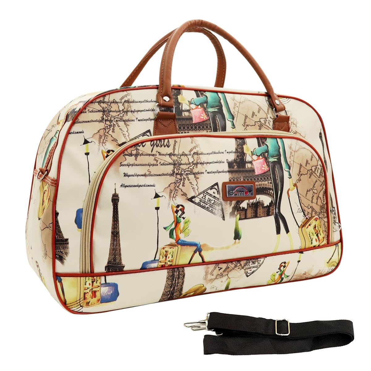 PALAY Duffle Bags Travel Bags for Women PU Waterproof Large Travel Duffel Bag Carry on Shoulder Bag with Shoulder Strap Carry On Bag for Trip