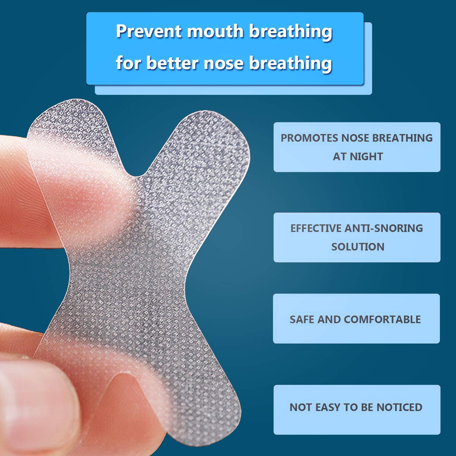 HANNEA 30Pcs Sleep Strips,Anti Snoring Devices Advanced Gentle Mouth Tape for Sleeping Snoring Reduction Mouth Tape for Better Nose Breathing Sleep Aids Strips