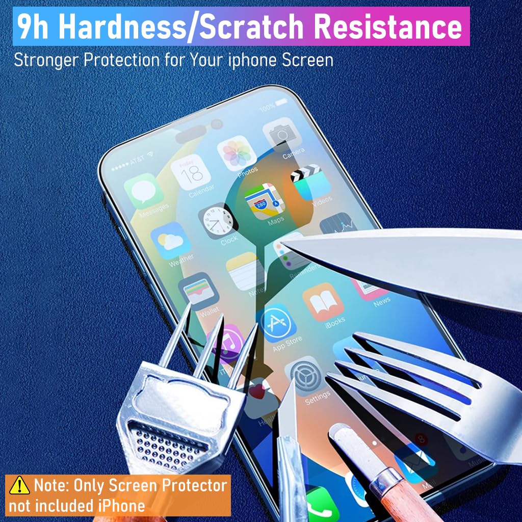 ZORBES 2 Packs Tempered Glass Screen Protector for iPhone 14 Pro Max 9H Tempered Glass Screen Protector with Installation Tool Fingerprint-Proof Screen Guard for iPhone 14 Pro Max