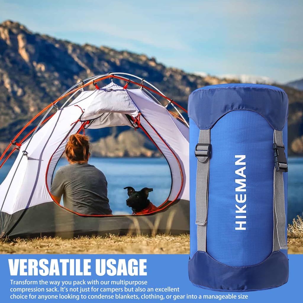 Proberos Ultra-Strong 40D Silnylon Ripstop Compression Sack - 40% Space Saving, Waterproof Drawstring Bag with Dust Cap, Ideal for Camping, Clothing, Sleep Bags & Outdoor Gear Storage