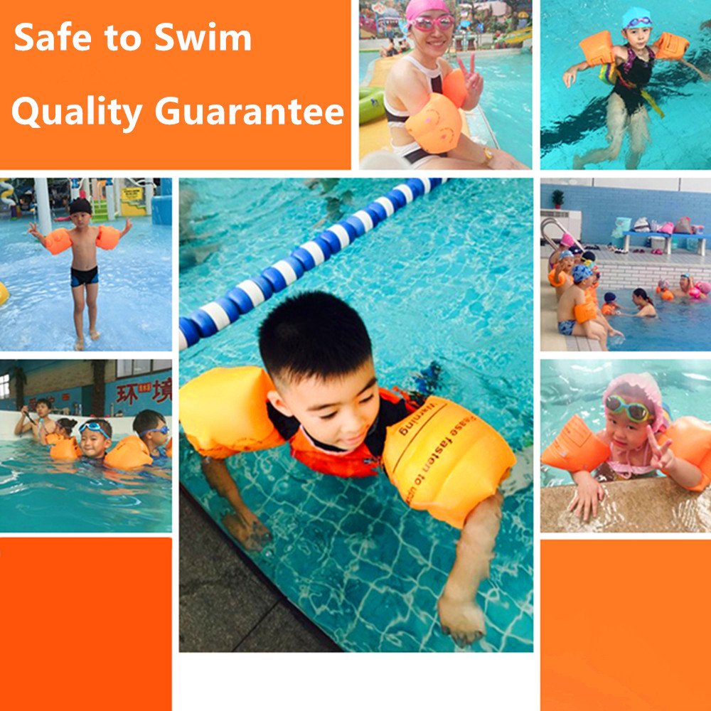 Proberos Swimming Arm Float Rings for Kids and Adult Under 100kg, Dual Air Bag Design, Inflatable PVC Float Arm Sleeves for Pool, Beach and Ponds