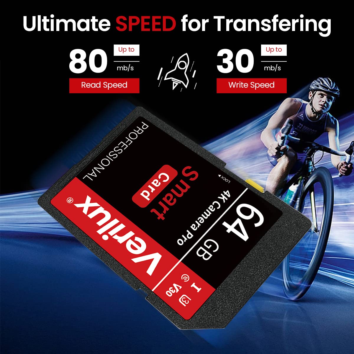 Verilux SD Card 64 GB Memory Card High Speed Camera SD Card