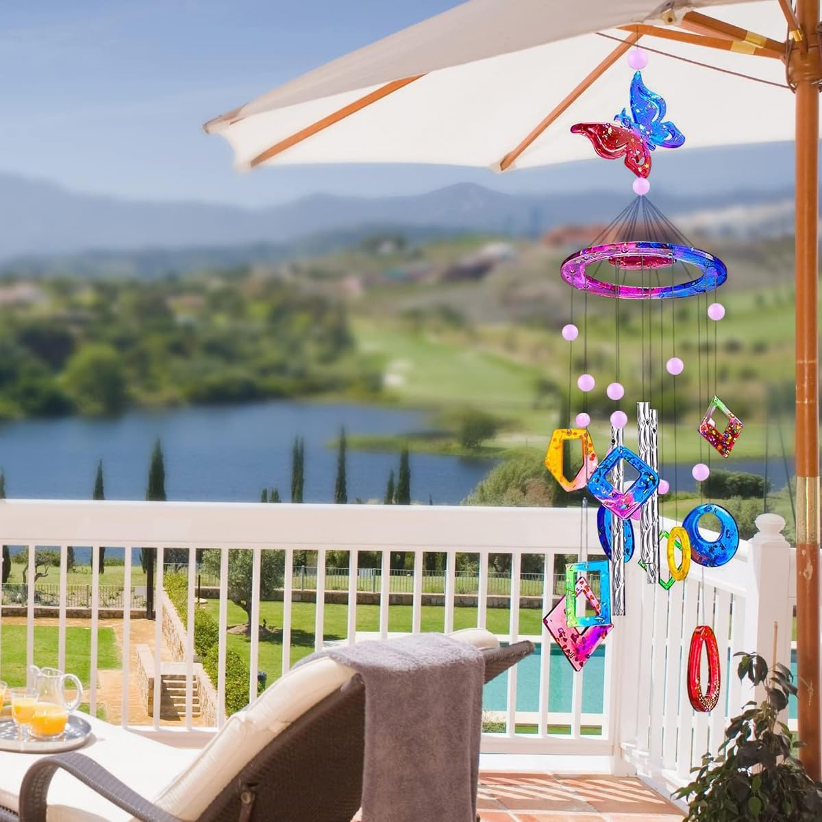 HASTHIP Resin Molds, Wind Chimes Resin Molds Silicone Kit Butterfly Design for Art Crafts Wind Bell Keychain Earring Pendant Jewelry Home Garden Yard Outdoor Decoration, Butterfly