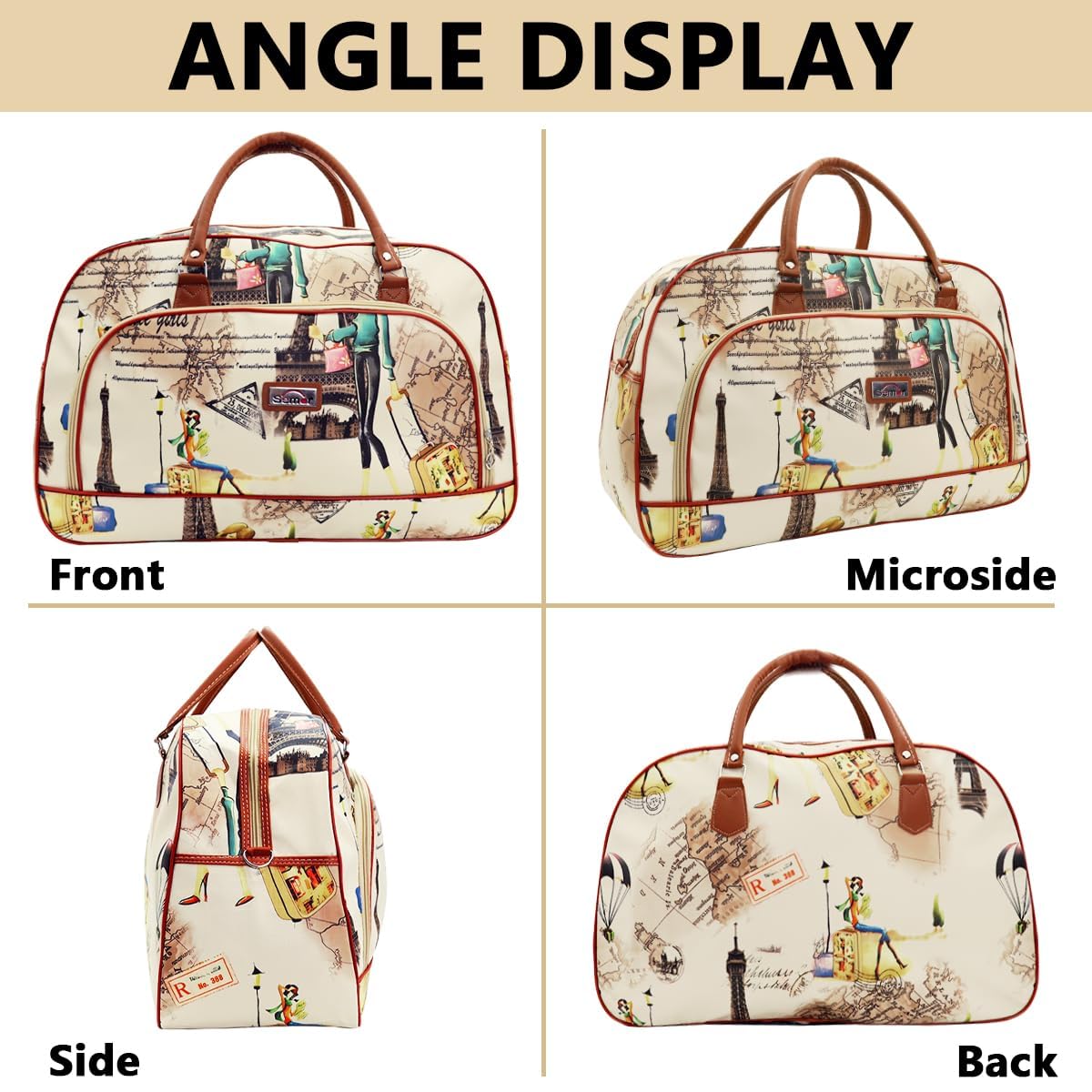 PALAY Duffle Bags Travel Bags for Women PU Waterproof Large Travel Duffel Bag Carry on Shoulder Bag with Shoulder Strap Carry On Bag for Trip