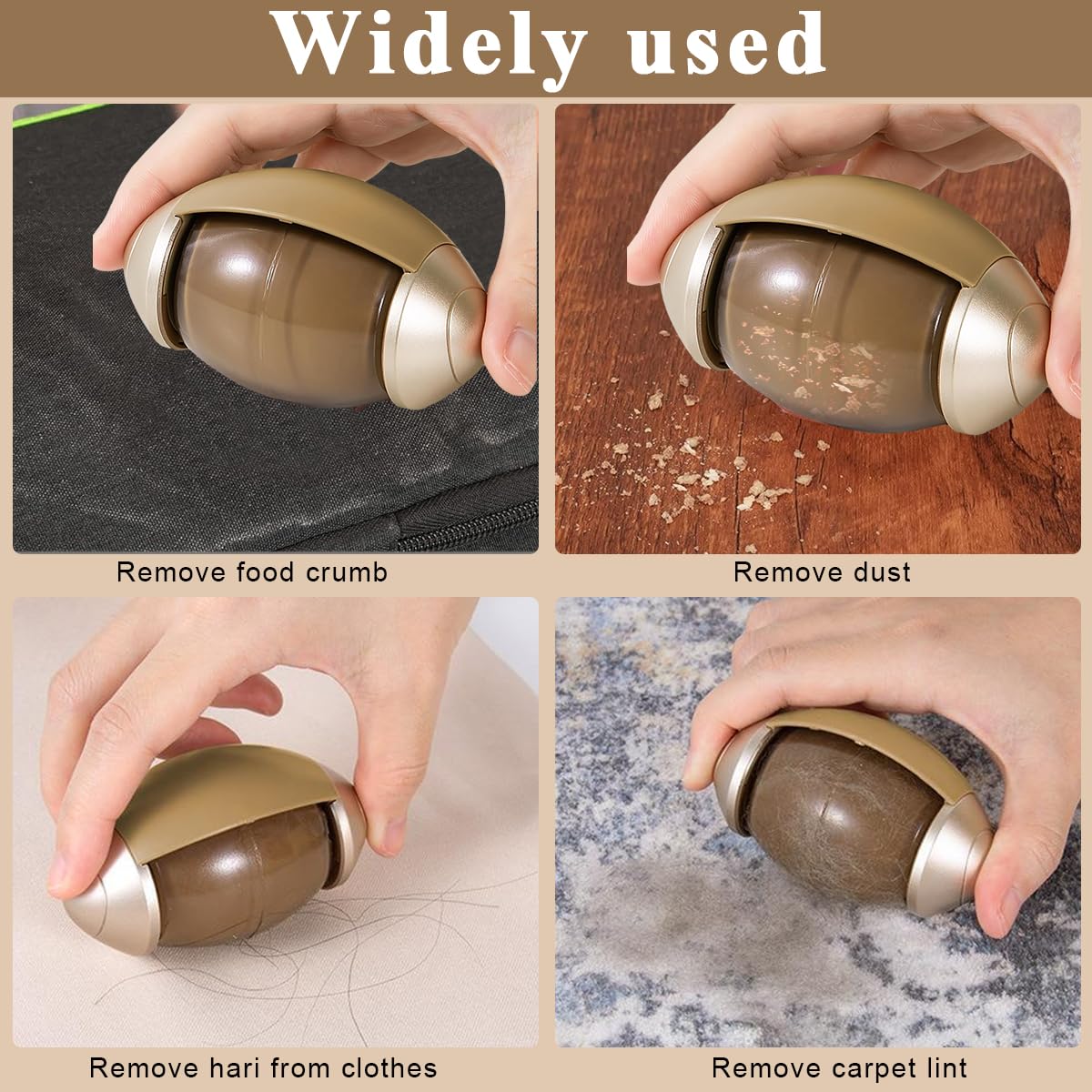 HANNEA Reusable Lint Roller, Portable Sticky Lint Roller Ball Removal Tool for Clothing, Furniture, Carpets, Beds, Sofas for Travel Household, Coffee