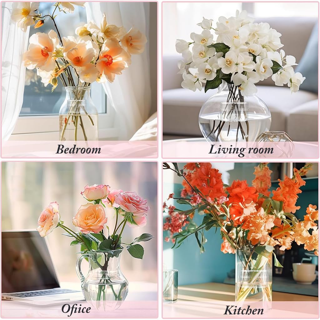 HASTHIP Flower Arrangement Holder, Spiral Stem Holder for Vases, Ikebana Flower Arranger, Acrylic Floral Grid for Flower Arrangement, Spiral DIY Bouquet Twister Flower Holder (Clear, L)