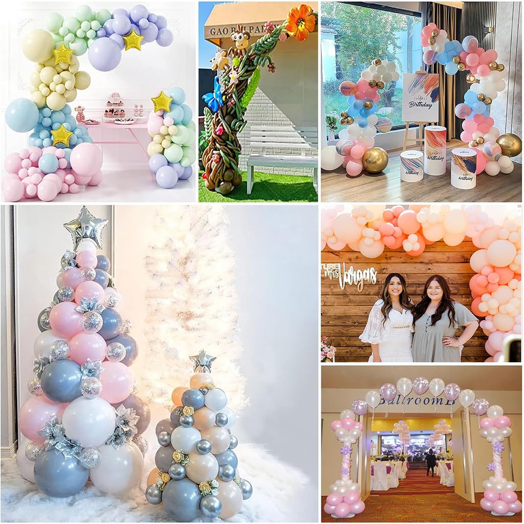 HASTHIP 2Pcs Balloon Arch Stand - Decoration Backdrop Stand, 8.2ft High and 5ft High Windproof Balloon Arch Stand Assembly Balloon Arch Stand for Wedding, Birthday Party, Baby Shower Decoration