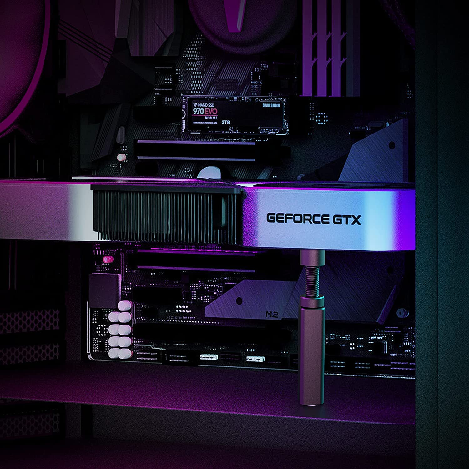 ZORBES Graphics Card Bracket, Aluminum Alloy Graphics Card Holder Bracket, GPU Stand. Adjustable Height Graphics Card GPU Brace Support Video Card Sag Holder Bracket Support Desktop Computer PC