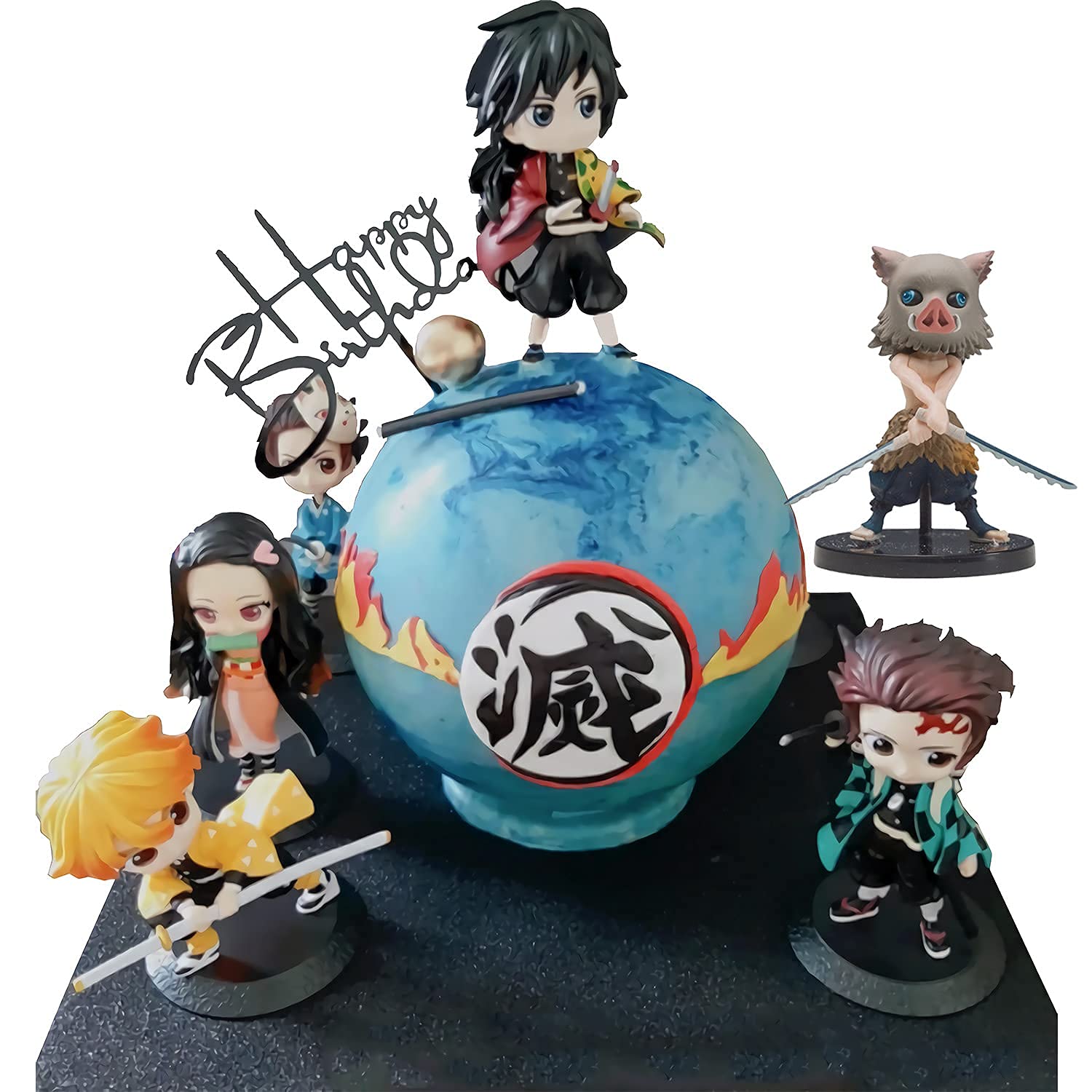HASTHIP Demon Slayer Action Figure Edition Action Figures Toys Collectible showpiece Perfect for Gifting,showpiece, Home Decor (Height- 7 cm)(Pack of 6)