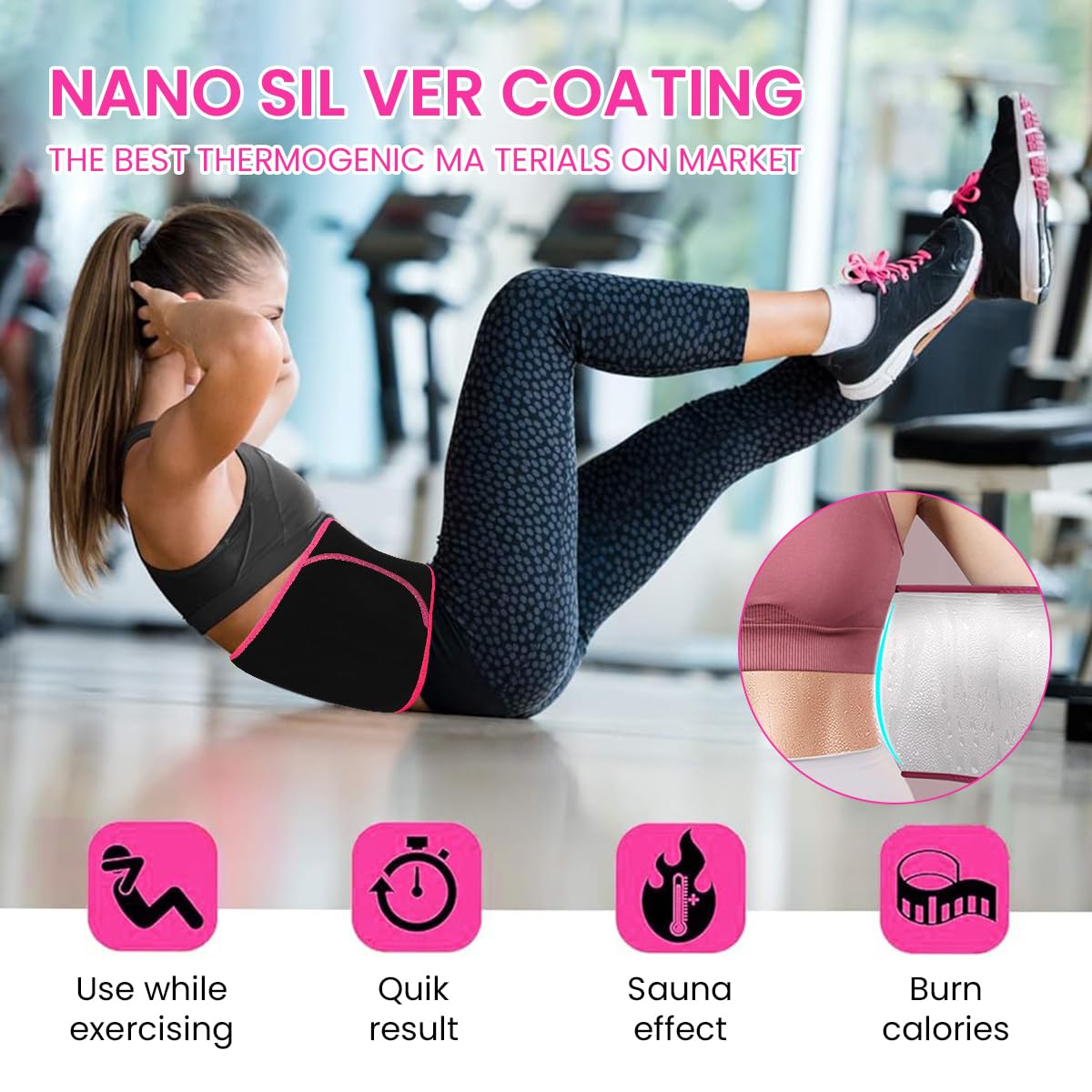 Proberos Waist Trimmer/Tummy Control Belt, Fitness Compression Waist Band Neoprene Waist Trimmer Unisex Adjustable, Waist Trainer Back and Lumbar Support Wrap with Sauna Suit Effect