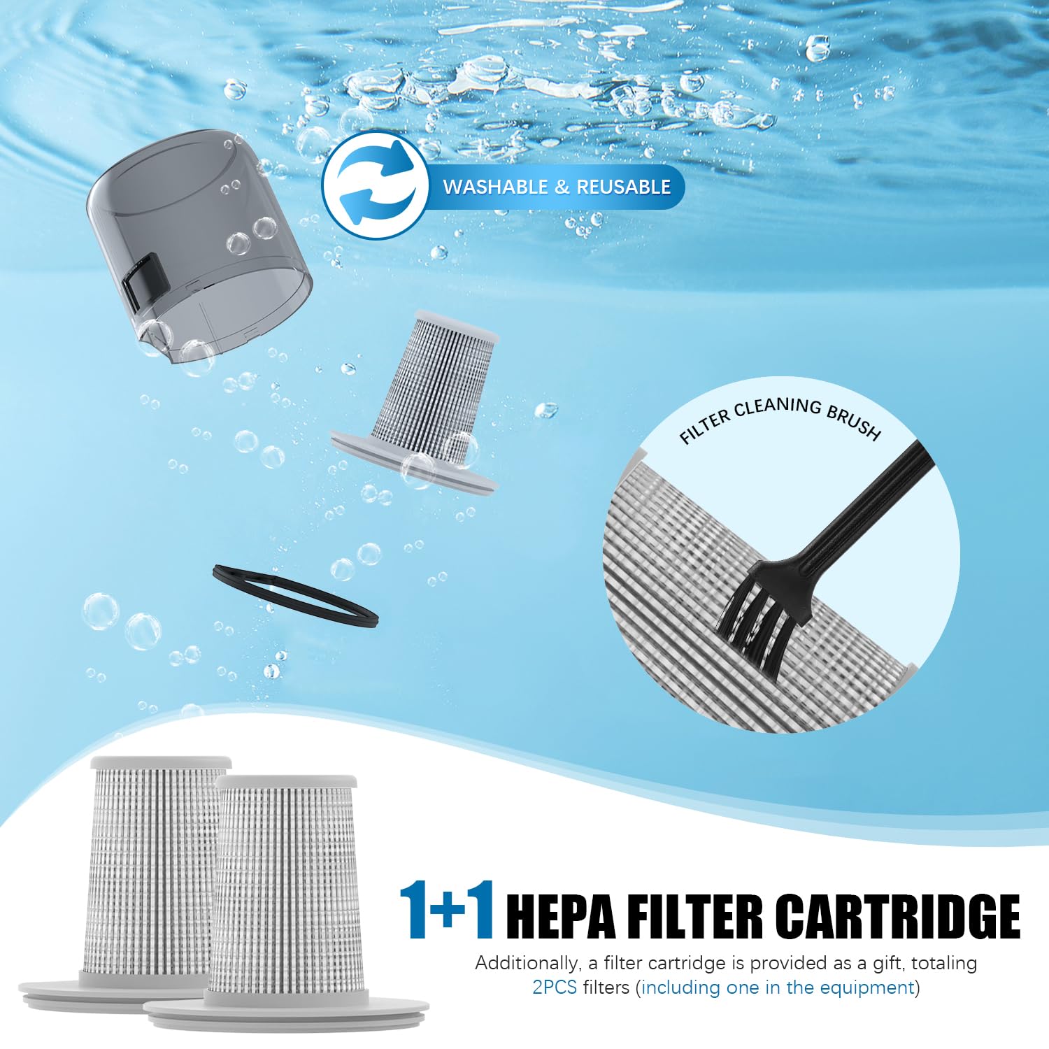 HASTHIP UV Vacuum Cleaner with LED UV Sterilize Light & Heat Wind Dehumidification