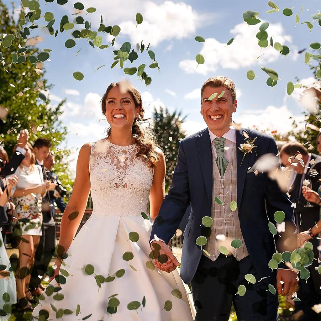 HASTHIP 400PCS Eucalyptus Leaves, Artificial Eucalyptus Petals Fake Leaves for DIY Wedding Bouquet Party Garden Cake Table Center Photographic Props Baby Shower Decoration