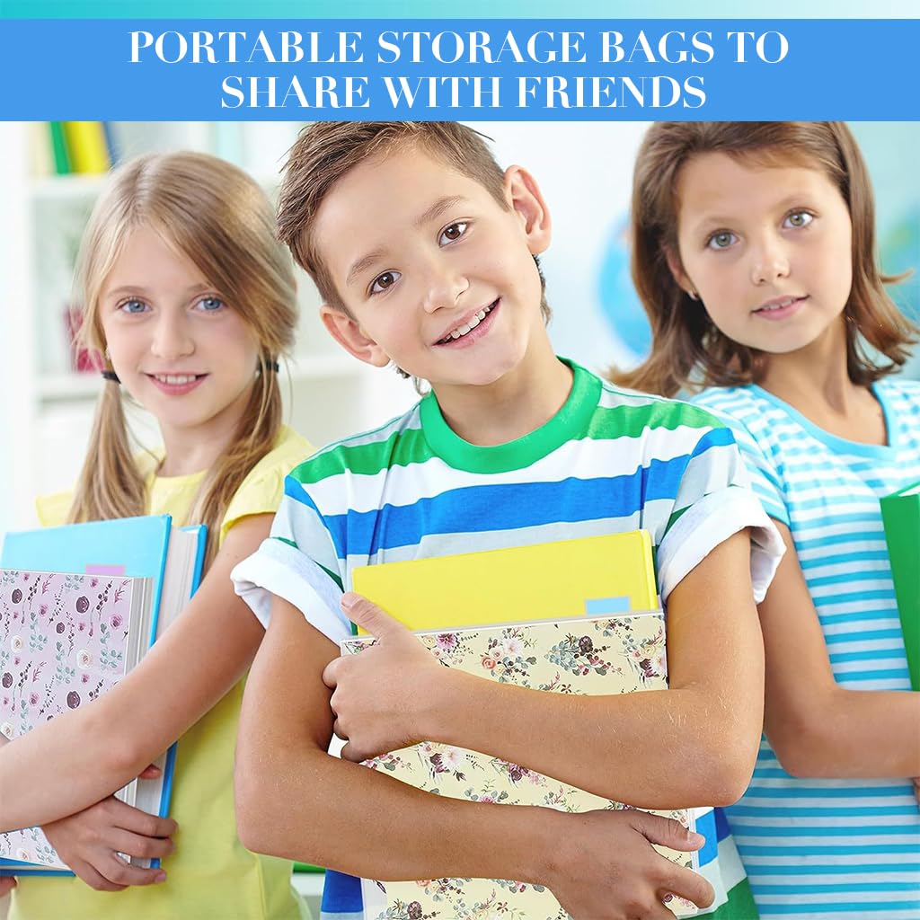HASTHIP 10Pcs File Holder Filer Folder Organizer 12 Inches Square File Holder File Storage Bags with 40 Colorful Index Stickers Transparent Plastic Holder for Scrapbook Paper Cardstock Vinyl Paper