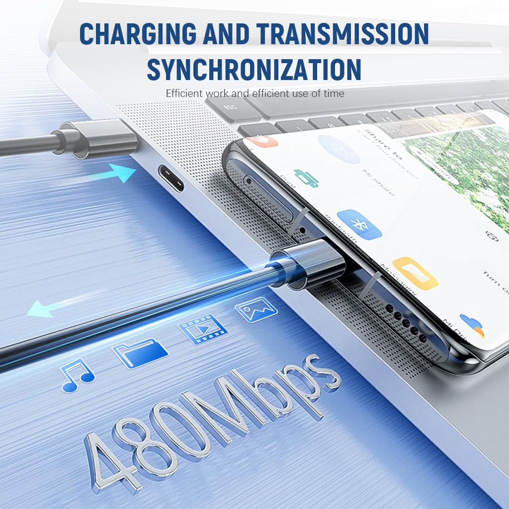ZORBES All in One 60W USB Type C Fast Charging Cable Set Watch Wireless Charger USB C To Tpye C Fast Charging Cable Compatible with iPhone, iPad, iWtach, Mobile, Tab