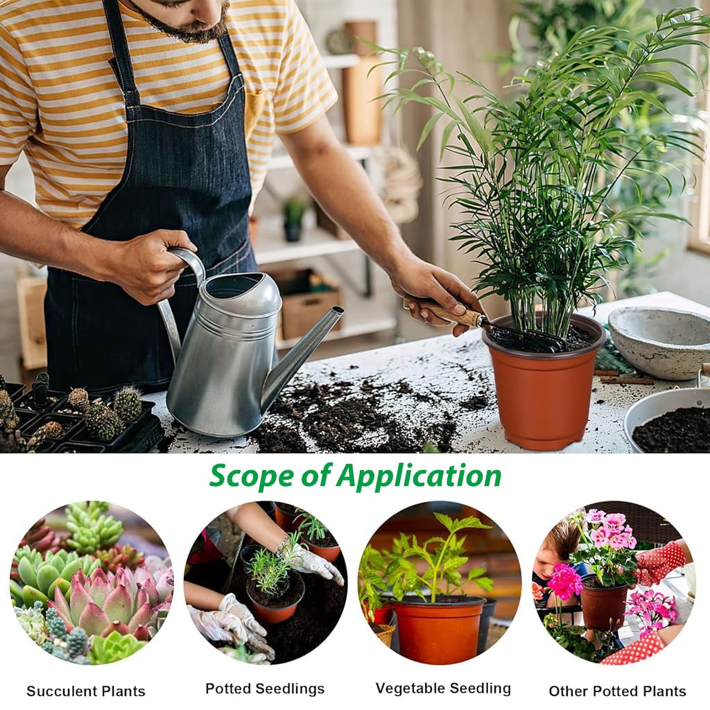 HASTHIP 4.72 Inches Flower Pot 50pcs Plant Pot with Draining Holes Seed Nurserying Pot Plastic Flower Pot Plant Pot