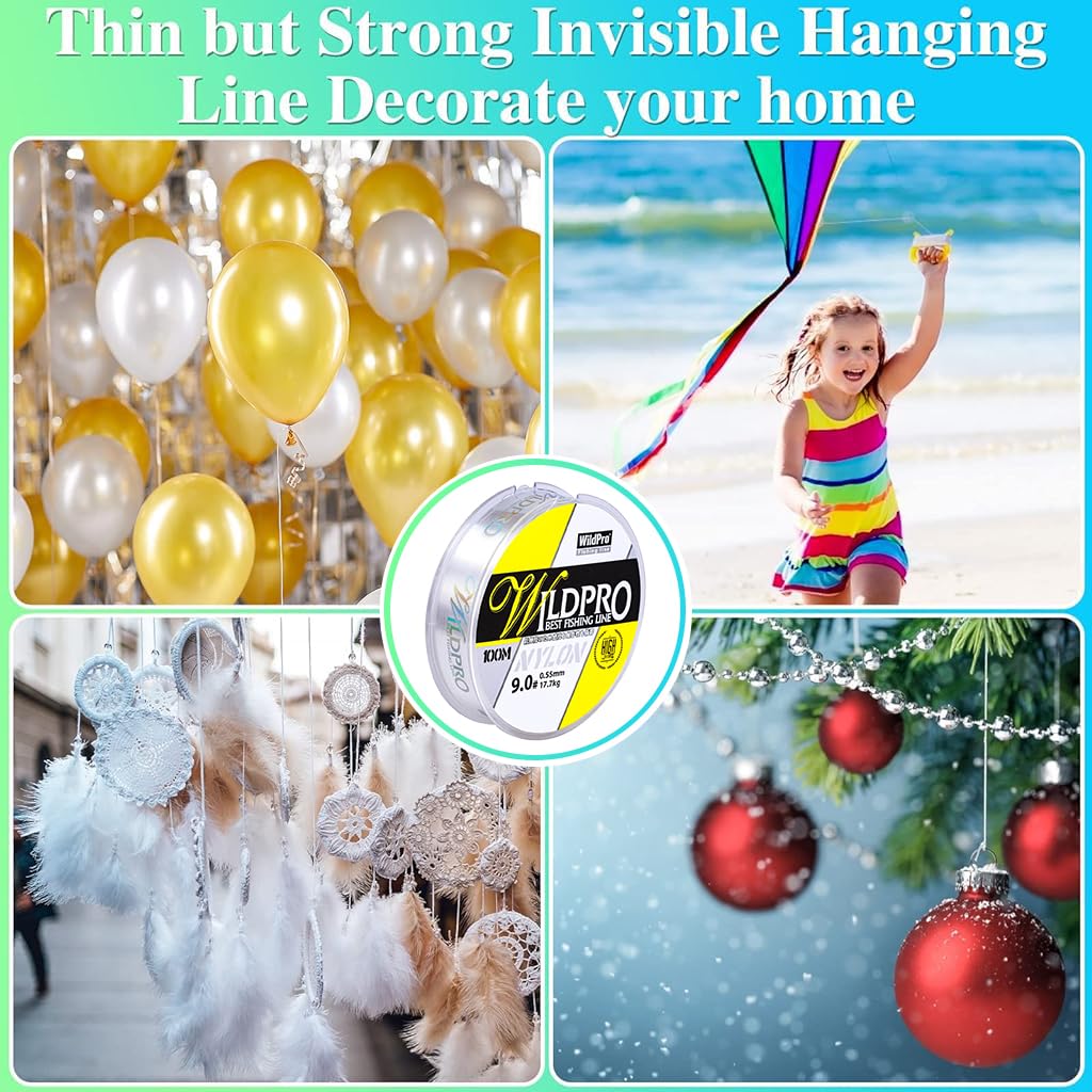 ZORBES Fishing Wire 100m 0.5mm Fishing Line Clear Nylon String Invisible Hanging Beading Wire Strong Abrasion Resistant Monofilament Fishing Line for Balloon
