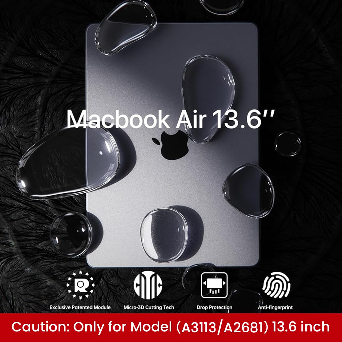 HASTHIP Laptop Case MacBook Transparent Laptop Case Fashion Cover Transparent Laptop Case Cover Compatible with MacBook Air M2 M2 2022 Air13 A2681/A3113