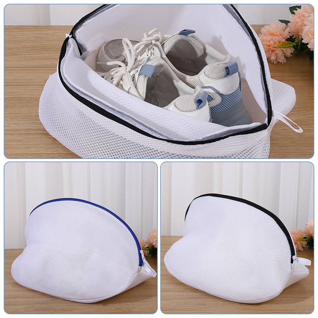 HASTHIP 2Pcs Laundry Bag for Shoes Mesh Zipper Laundry Bags with Hanging Strap Dry Net Bags 17.7x11.8x11.8 inches Reusable Fabric Laundry Bags for Shoes