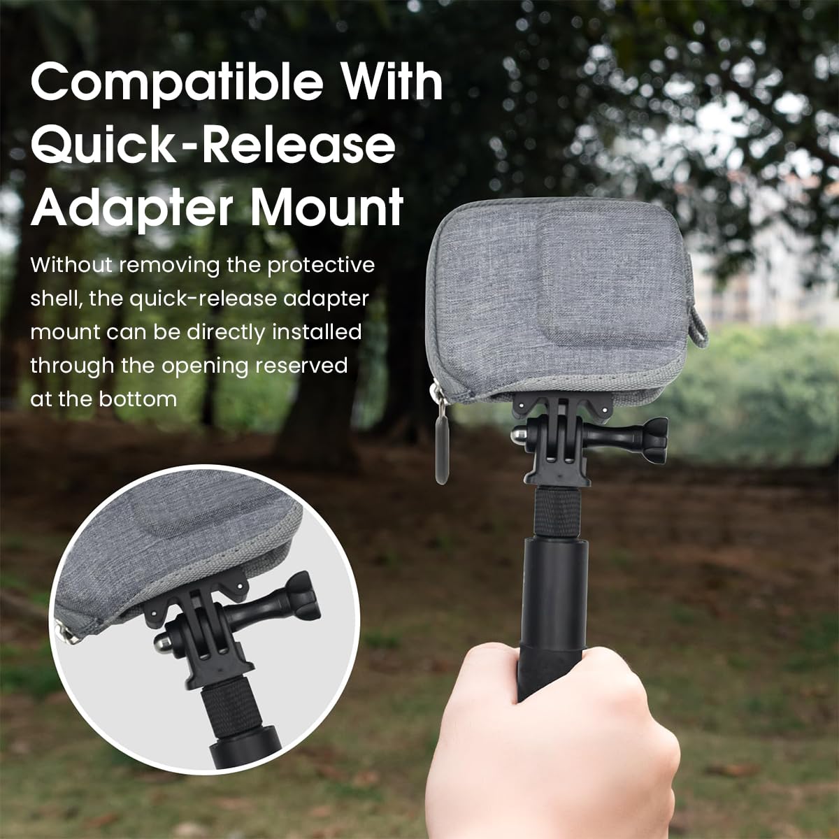 ZORBES Carry Case for Insta360 Ace/Ace Pro Action Camera EVA Hard Case Anti-Scratch Carrying Case with Carabiner Dual Zipper Protective Carry Case Compatible with Mount Attachment(Gray)