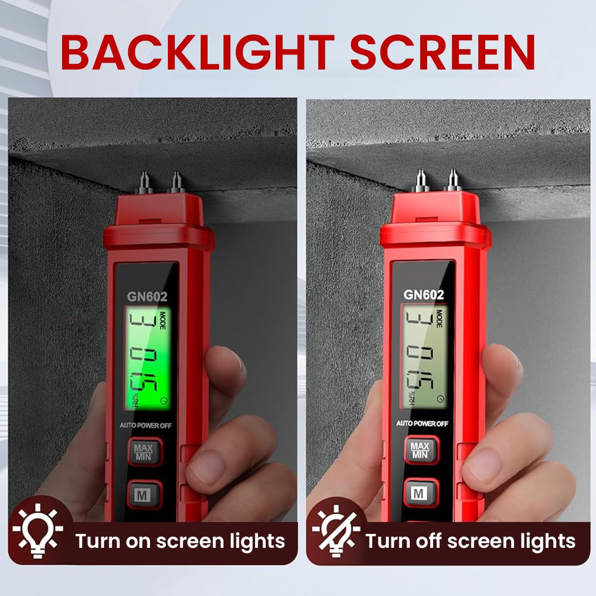 Serplex Wood Moisture Meter Pin-Type Moisture Meter 0-58% Precision LCD Backlit Digital Multifunctional Wood Moisture Meter with 7 Calibration Modes for Wood, Firewood, Lumber, Bricks, Floors, Walls