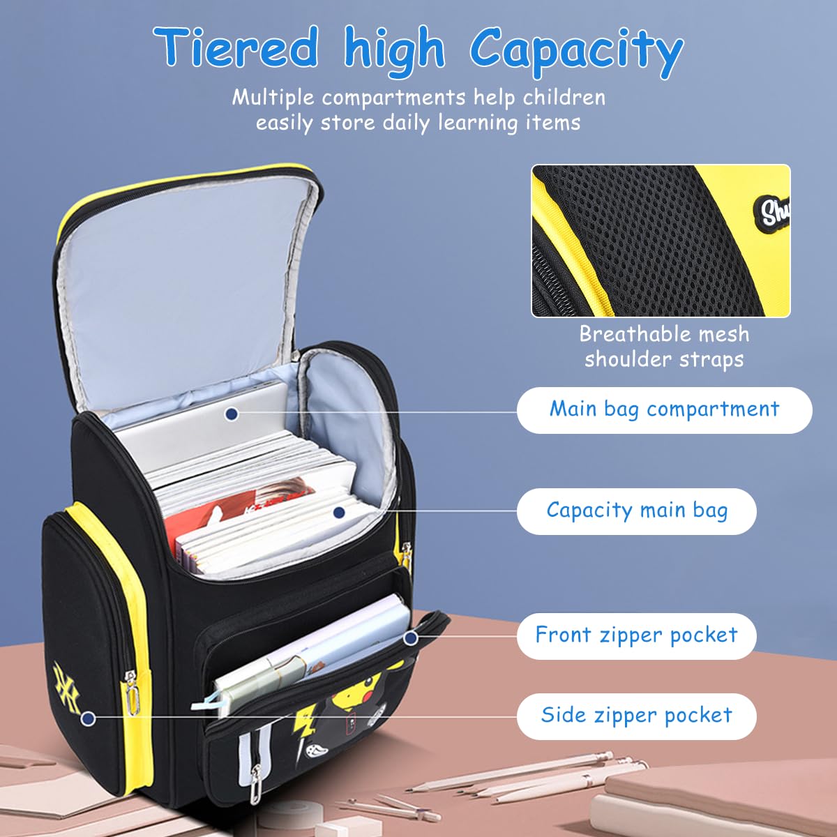 PALAY School Backpack for Boys Girls Travel Backpack on Wheel Girl School Bag on Wheel Detachable Wheel Stand Design Gift New School Bag for Girls Boys