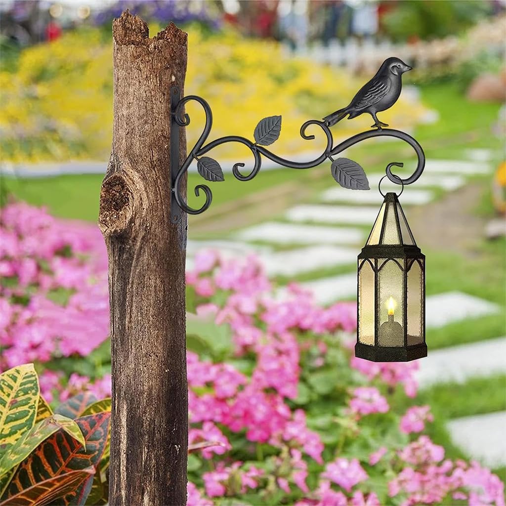 Optifit 2Pcs Metal Wall Hook for Pots, Bird Feeders, Planters, Lanterns, Macrame, Wind Chimes, Heavy Duty Wall Hangers Decorative Wall Brackets for Indoor Outdoor Decorition