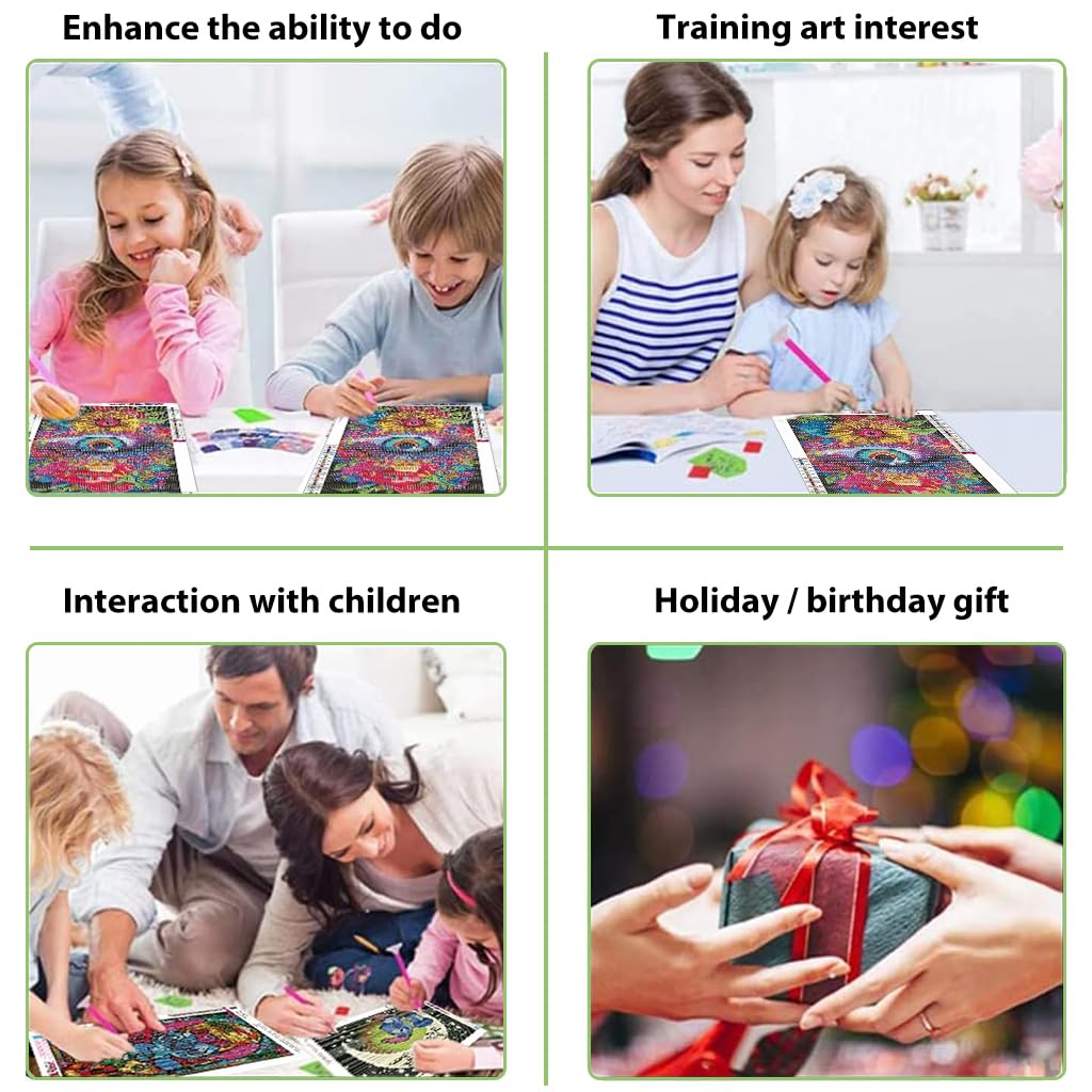 HASTHIP Diamond Painting Kit - 12x16inch Eye Diamond Painting Kits, 5D Diamond Painting Kit for Adults & Kids, Very Suitable for Home Leisure and Wall Decoration, Gift for Kids and Adults