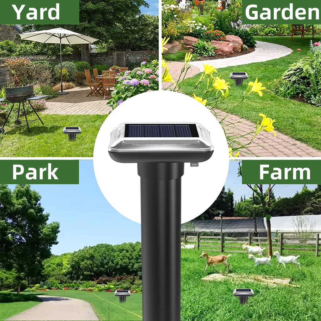 HASTHIP 2Pcs Solar Rat Repellent for Lawn Garden Outdoor, Waterproof Ultrasonic Pest Repeller Lizard Repellent Snake Repellent for Get Rid of Mole, Gopher, Snakes, Vole and Other Underground Pests
