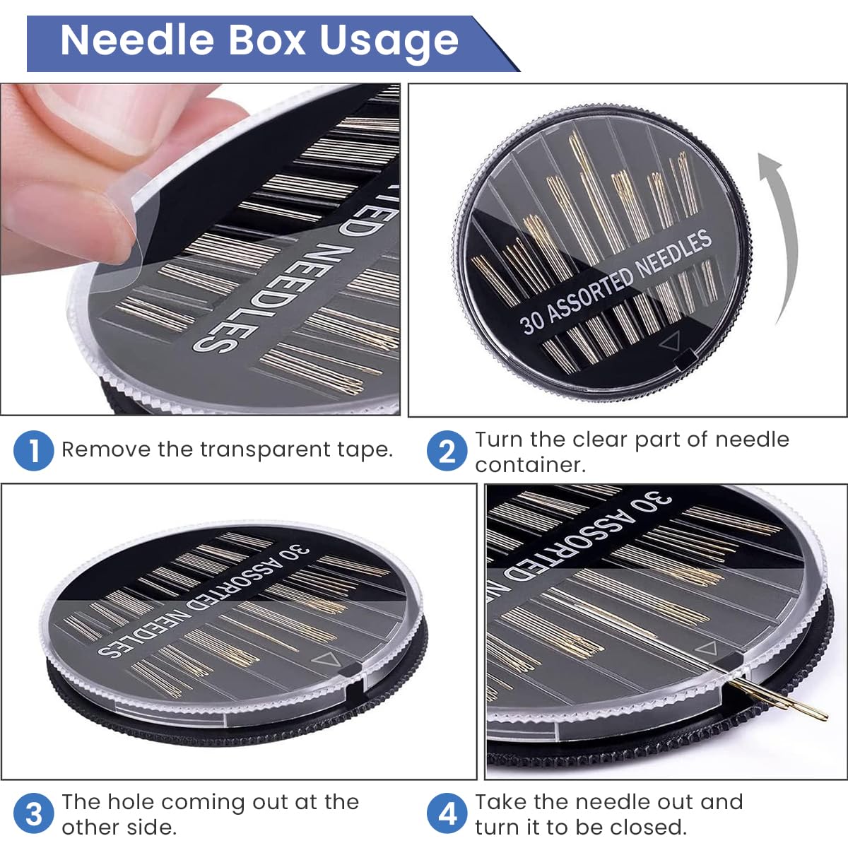 HASTHIP Sewing Needles Set, 85 Pcs Sewing Needles, 3 Styles 14 Size Assorted Needles for Sewing, Stainless Steel Large Eye Embroidery Hand Sewing Needles with Threaders for DIY Craft
