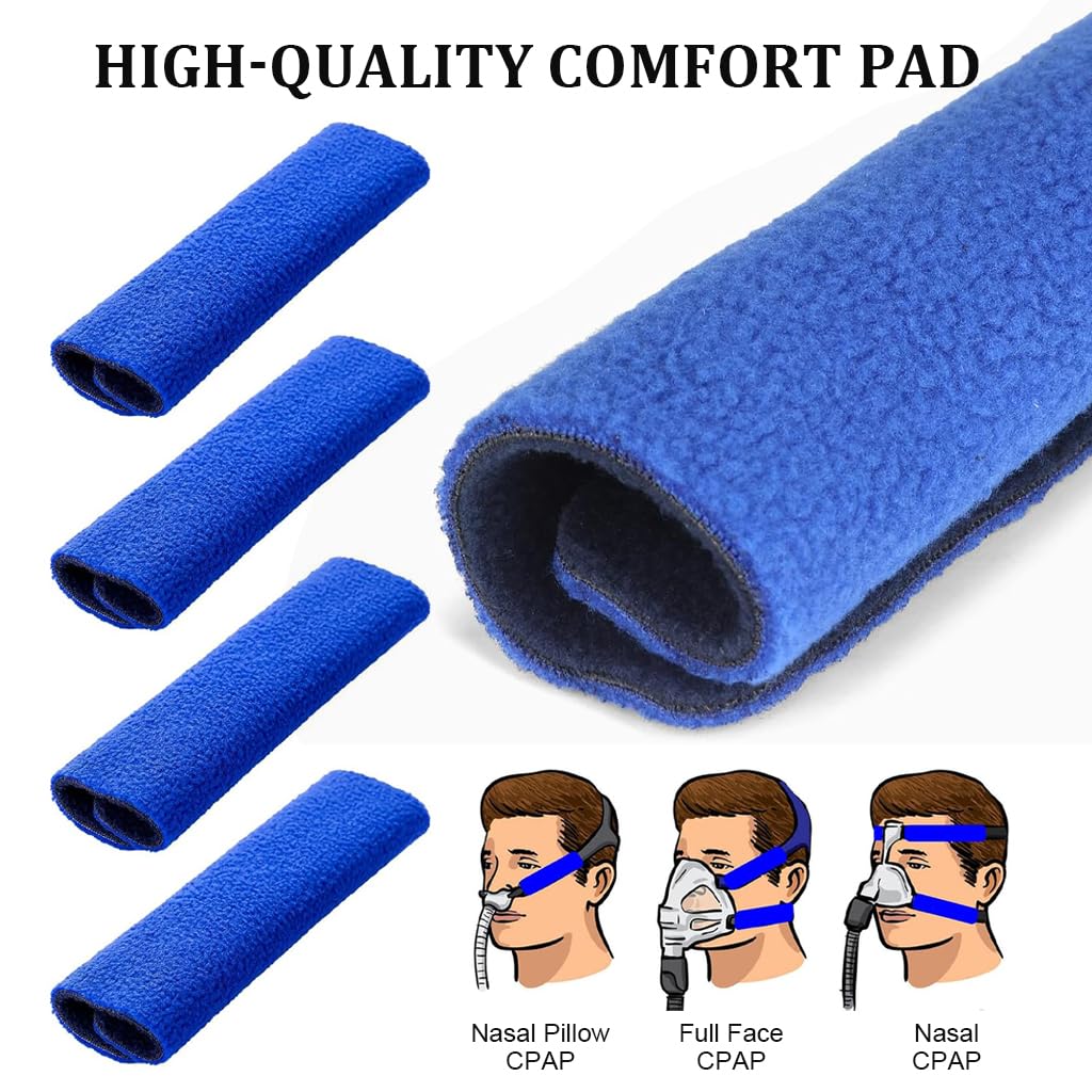 Serplex 4Pcs Plush Wrap Covers for CPAP Headgear Hook and Loop Closure Smooth Strap Cover for Preventing Friction Universal Comfortable CPAP Strap Cover for Sensitive Skin