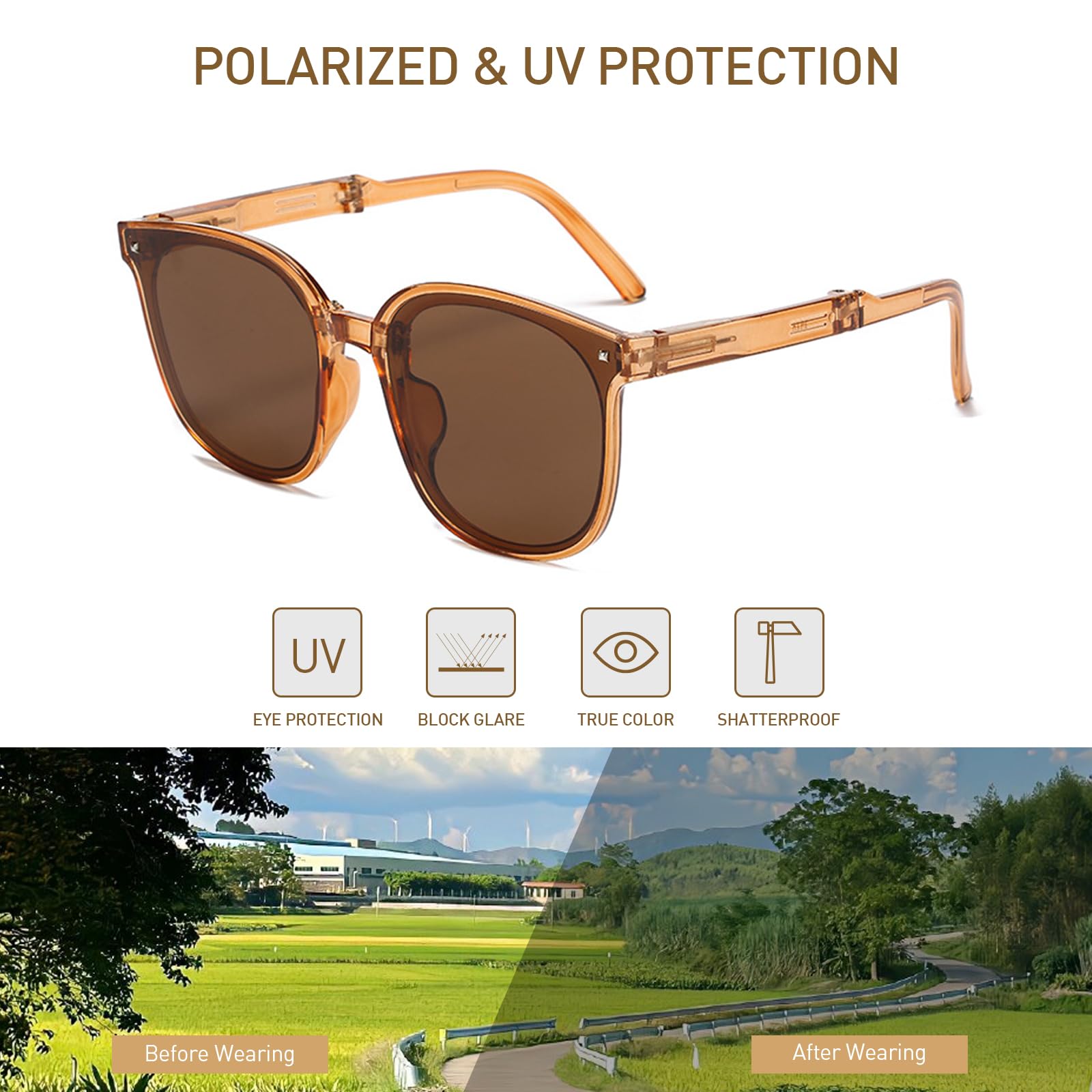 PALAY Women Sunglasses, Fashion UV Protective Sunglasses for Men and Women with Travel Storage Case Stylish Polarized Sunglasses at Driving, Beach Resort, Travel
