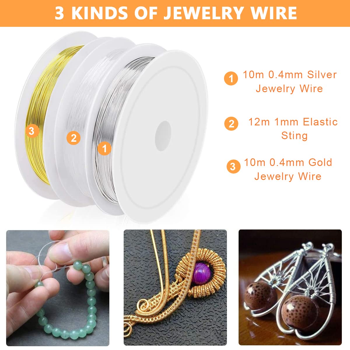 HASTHIP Jewelry Making Tools with Portable case, DIY Work Materials Kit with Complete Set of Jewellery Making Tools for Earings Necklace etc