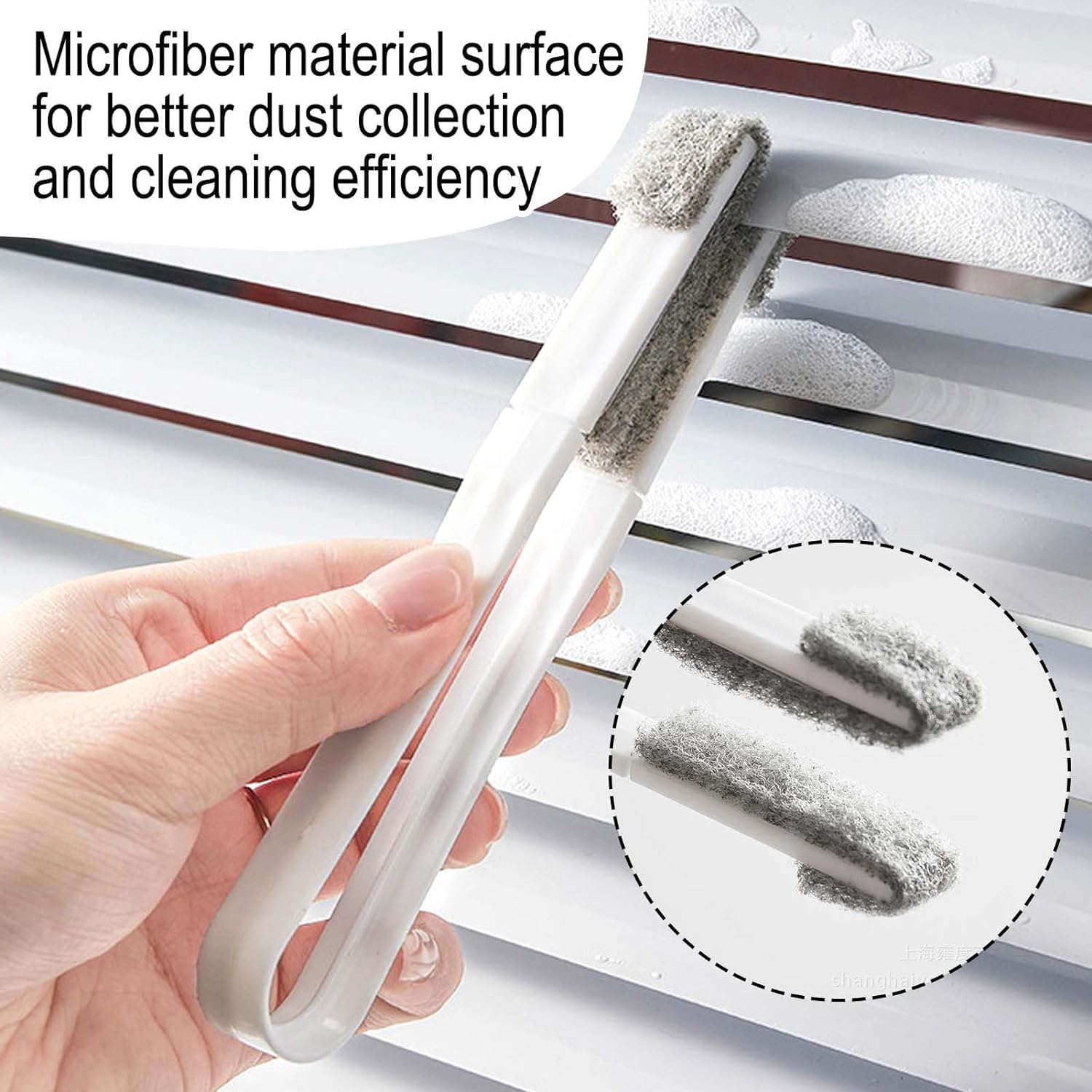HASTHIP Window Blinds Cleaning Brush with 6 Replacement Cleaner Heads, Gap Brush for Cleaning Gap Master Brush Mini Gap Cleaning Brush for Gap, Seam, Car Air Vents, Car Window Gap, Roller Blinds