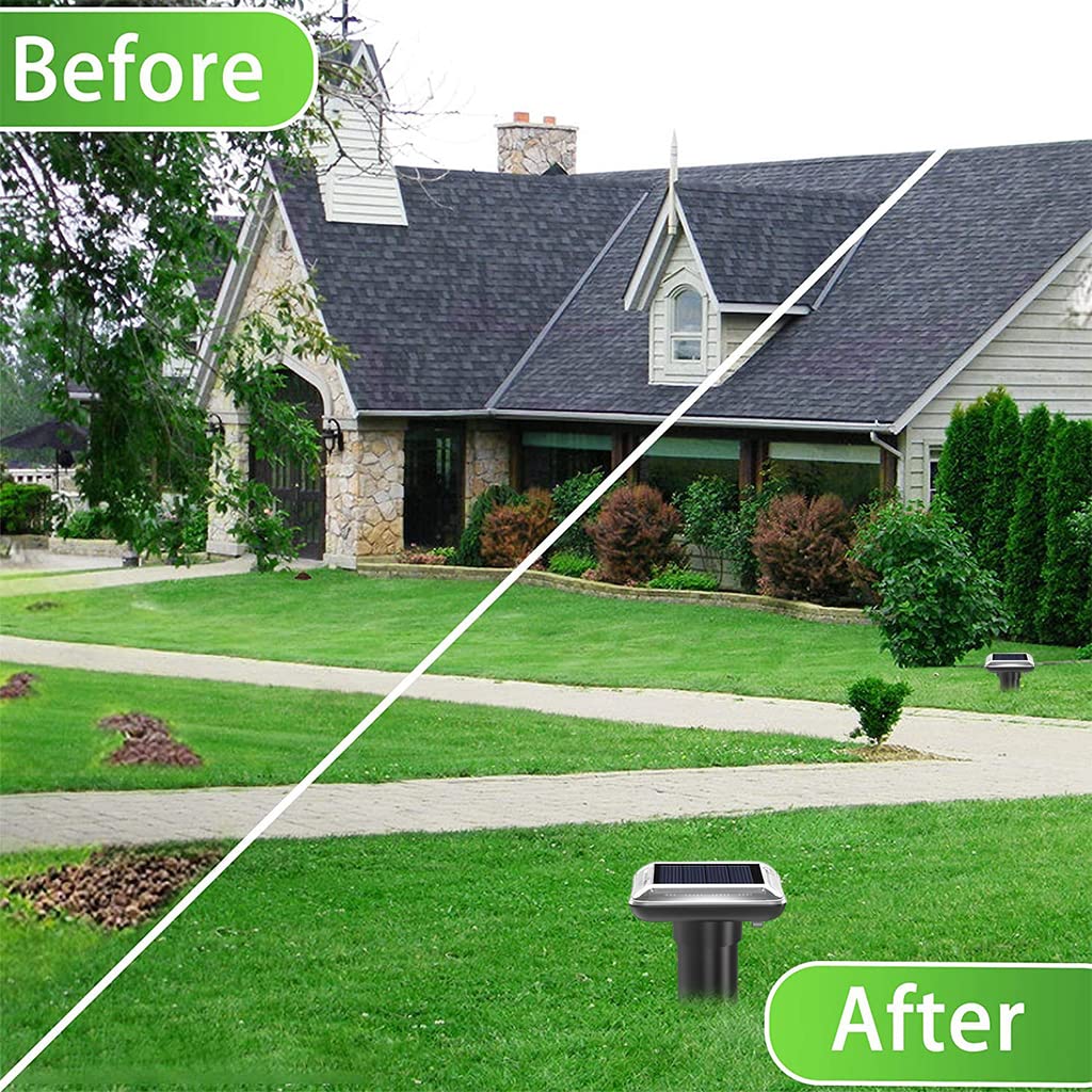 HASTHIP 2Pcs Solar Rat Repellent for Lawn Garden Outdoor, Waterproof Ultrasonic Pest Repeller Lizard Repellent Snake Repellent for Get Rid of Mole, Gopher, Snakes, Vole and Other Underground Pests