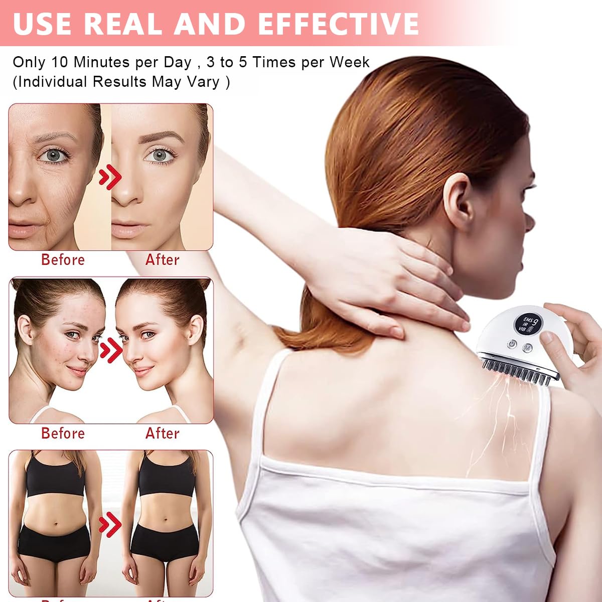 HANNEA Head Massager Machine for Pain Relief, Electric Body Massager Scalp Massager Gua Sha Tool for Face/Foot/Leg/Neck/Back With 9 Power Strength and 4 Modes, Micro Current, Vibration