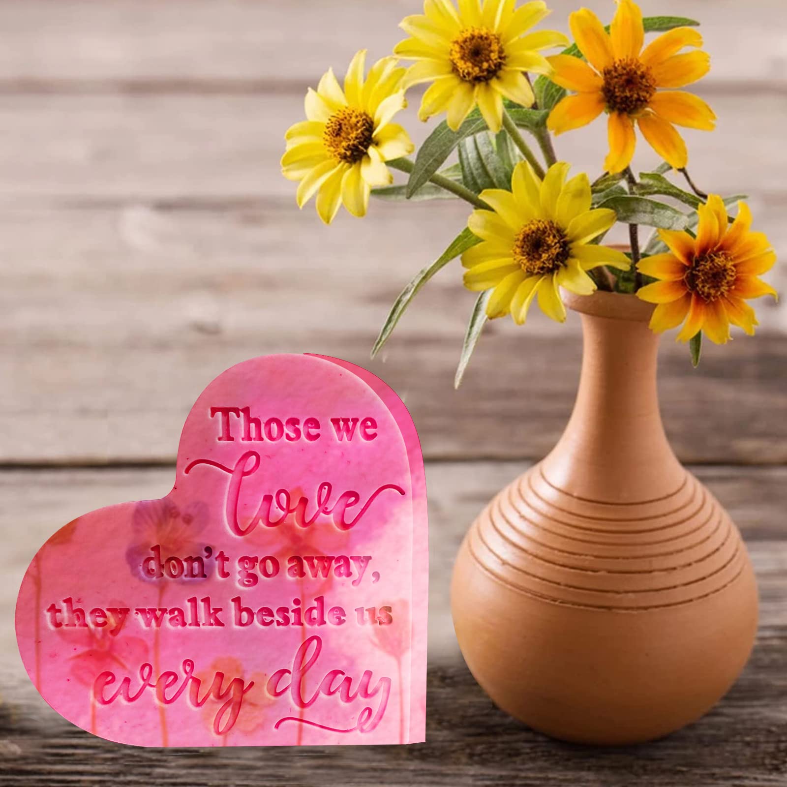 HASTHIP Heart Sign Resin Mold, Heart Memorial Mold for Resin Epoxy Casting DIY Craft Home Condolence Grief Decoration Flower Preservation Table Decorations