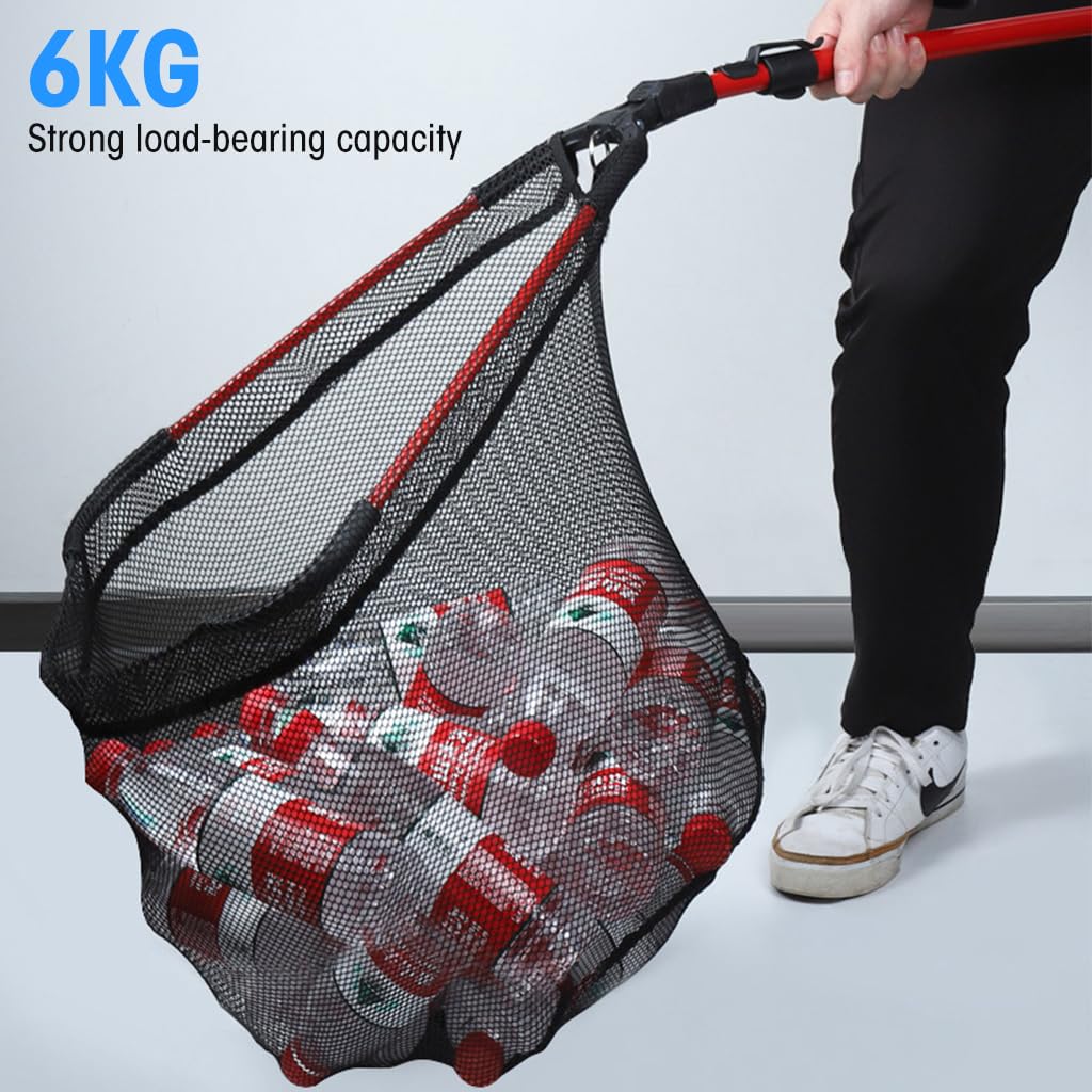 Proberos Retractable Fishing Net, Portable Aluminum Alloy Fishing Net Folding Triangle Wide Fishing Landing Net Telescopic Fishing Net Catcher Suitable for Fish Under 5 KG (2.1M)