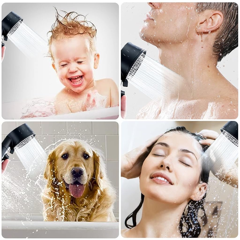 HASTHIP Shower Head with Temperature LCD Display, Multi-Functional Shower Head for Bathroom with 5 Modes, High Pressure Shower Head With Handheld On Off Switch, Handheld Shower Head with 1.5m Hose