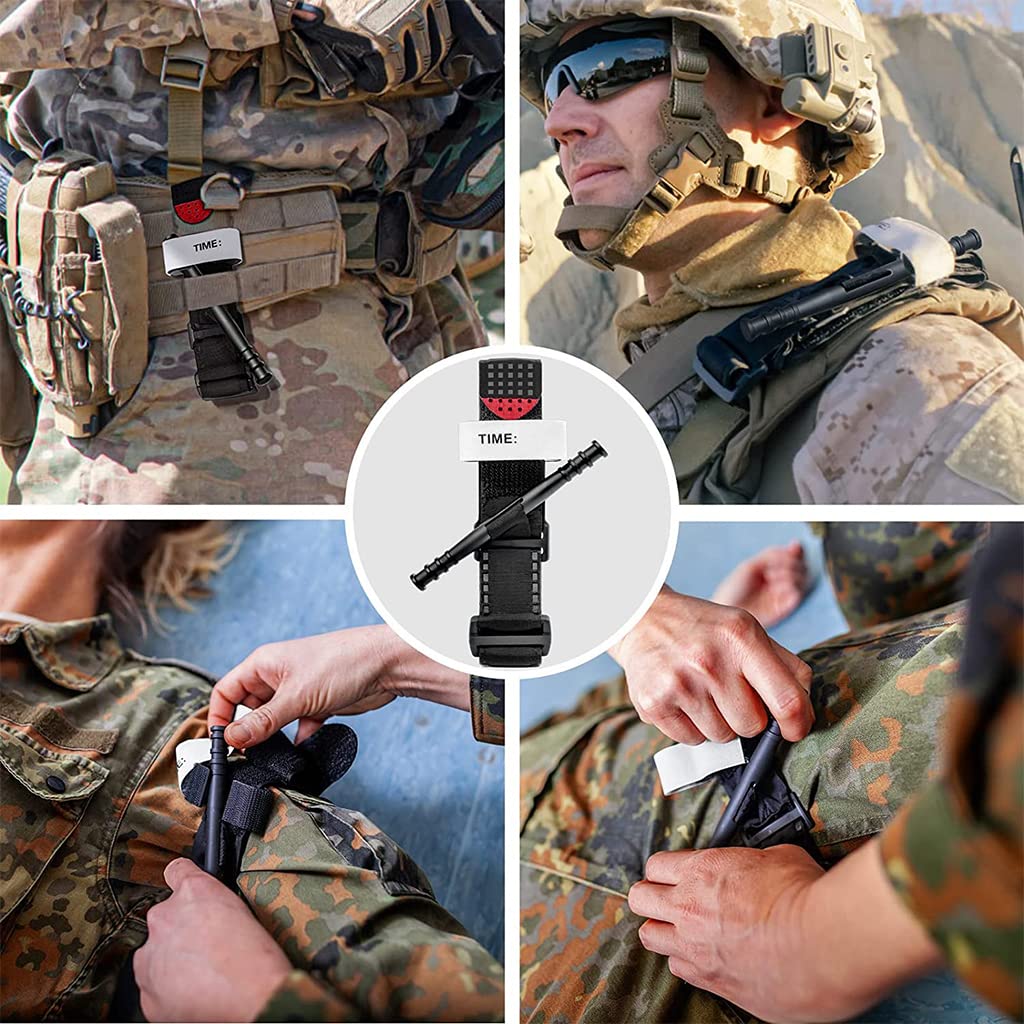 Proberos Military Tourniquet for Outdoors Camping Survival, Adjustable Emergency Tourniquets, One-Handed Tourniquet, Quick Release Tourniquet with Buckle, First Aid Equipments