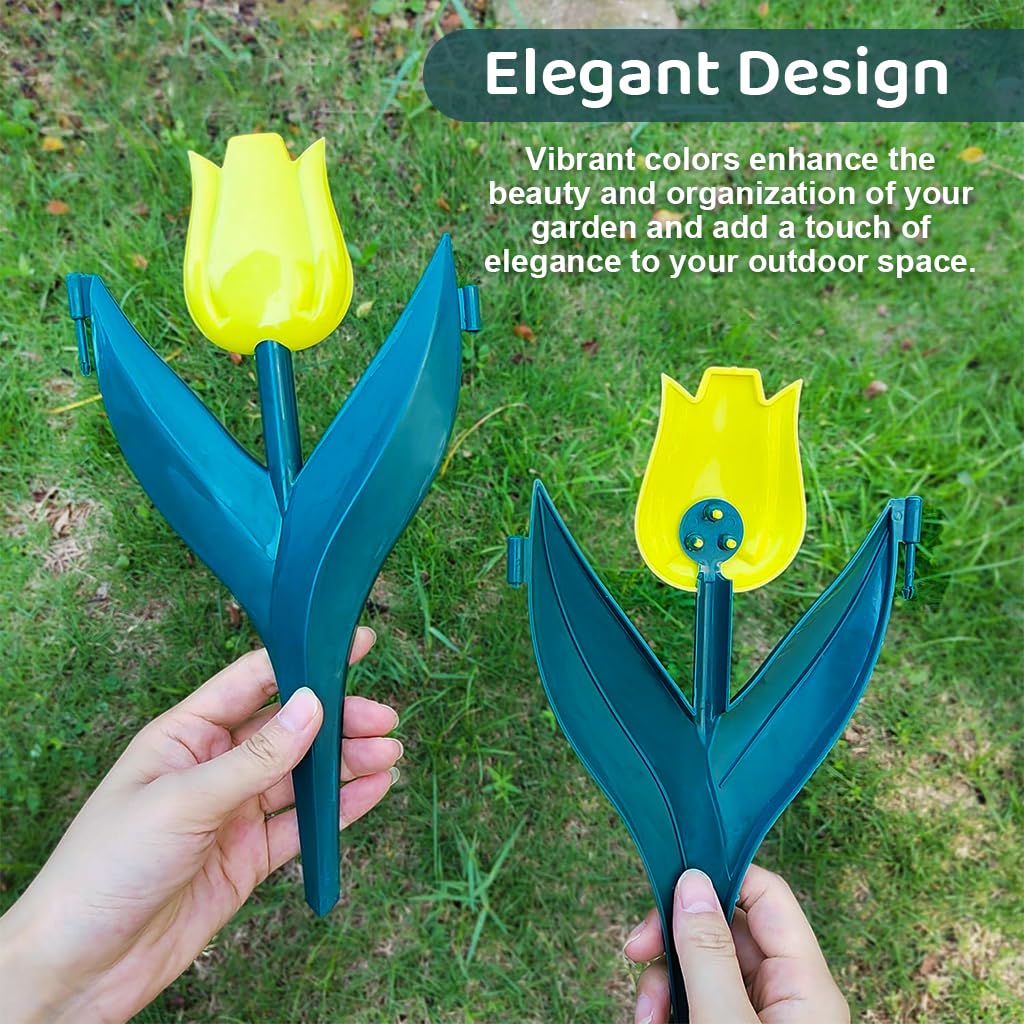 HASTHIP 10Pcs Tulips Garden Fences Garden Decorative Fences 11.4 Inches Garden Fence Connectable Tulips Garden Fences Decorative Flower Bed Fences Boundary Fences