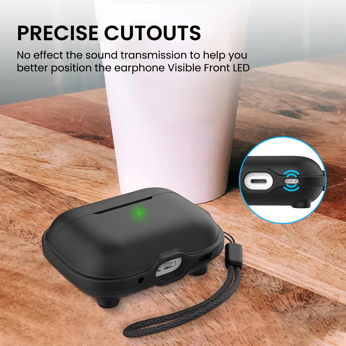 ZORBES Silicone Charging Case Cover for AirPods Pro 2 Magnetic Silicone Charging Case Cover Supports MagSafe Wireless Charger Anti-scratch Protective Silicone Case Cover for AirPods Pro 2