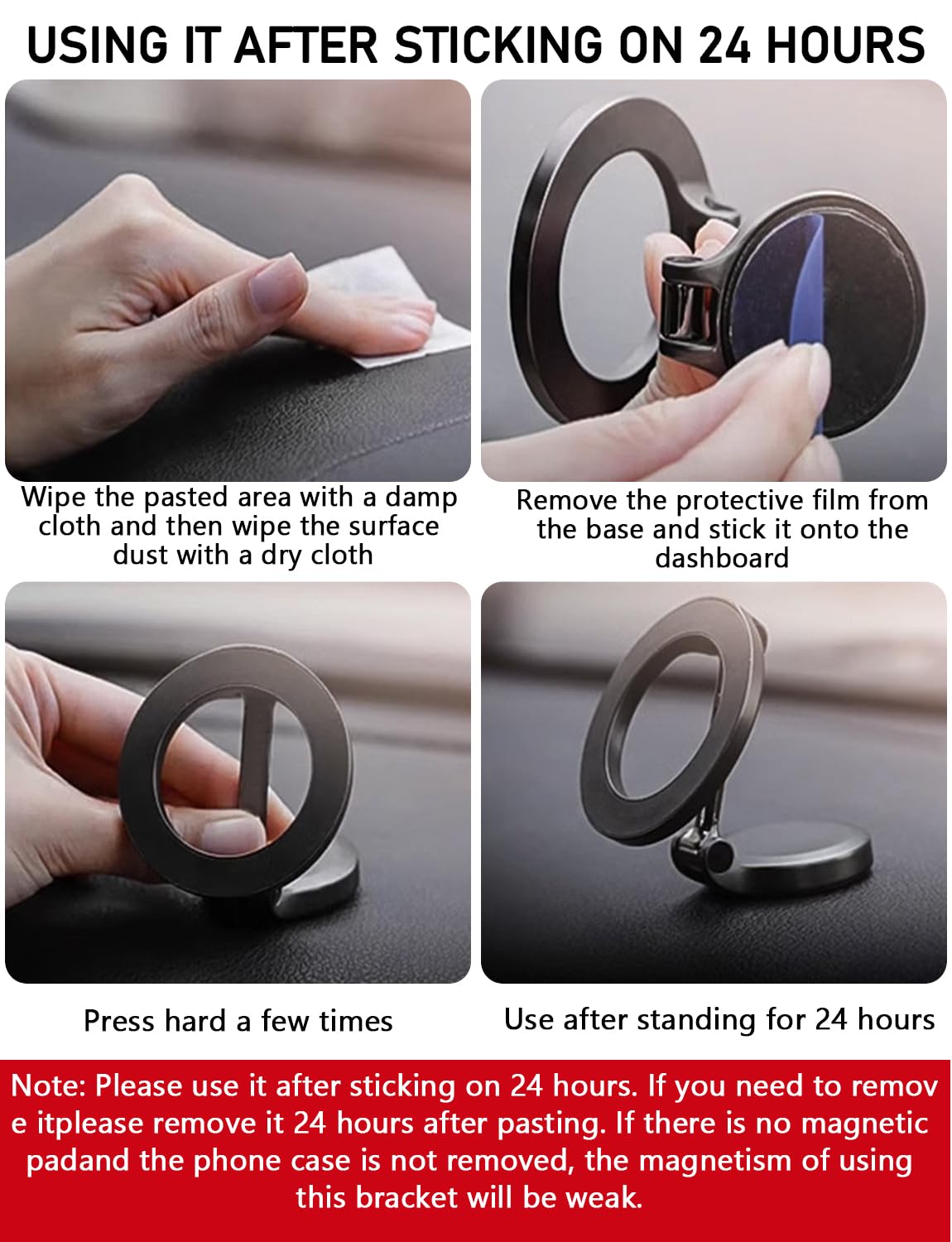 Serplex Mag-Safe Car Phone Mount & Stand, 360° Rotatable Magnetic Holder for iPhone 15/14/13/12 - Strong Magnet, Hands-Free GPS, Zinc Alloy Design, Easy Self-Adhesive Installation for Office Kitchen Bedroom